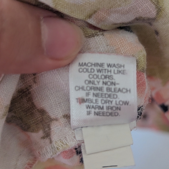 J. Jill Floral Linen Mini Dress in Pink and Green Pastel Colors, L - Picture 10 of 10